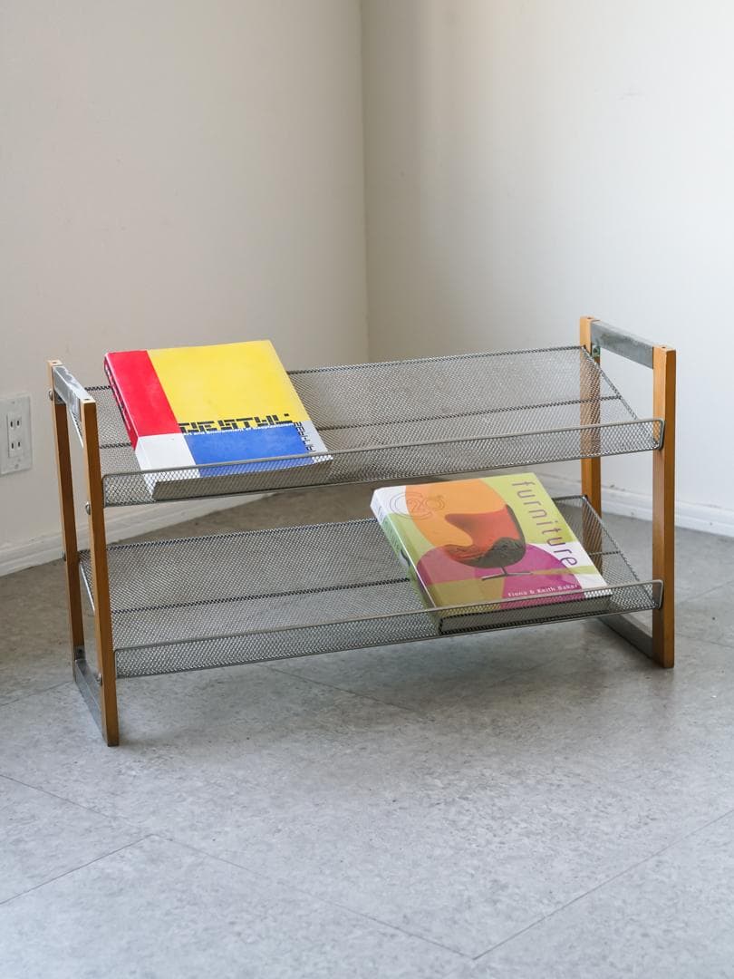 ヴィンテージ エキスパンドメタル マガジンラック/シューズラック 収納