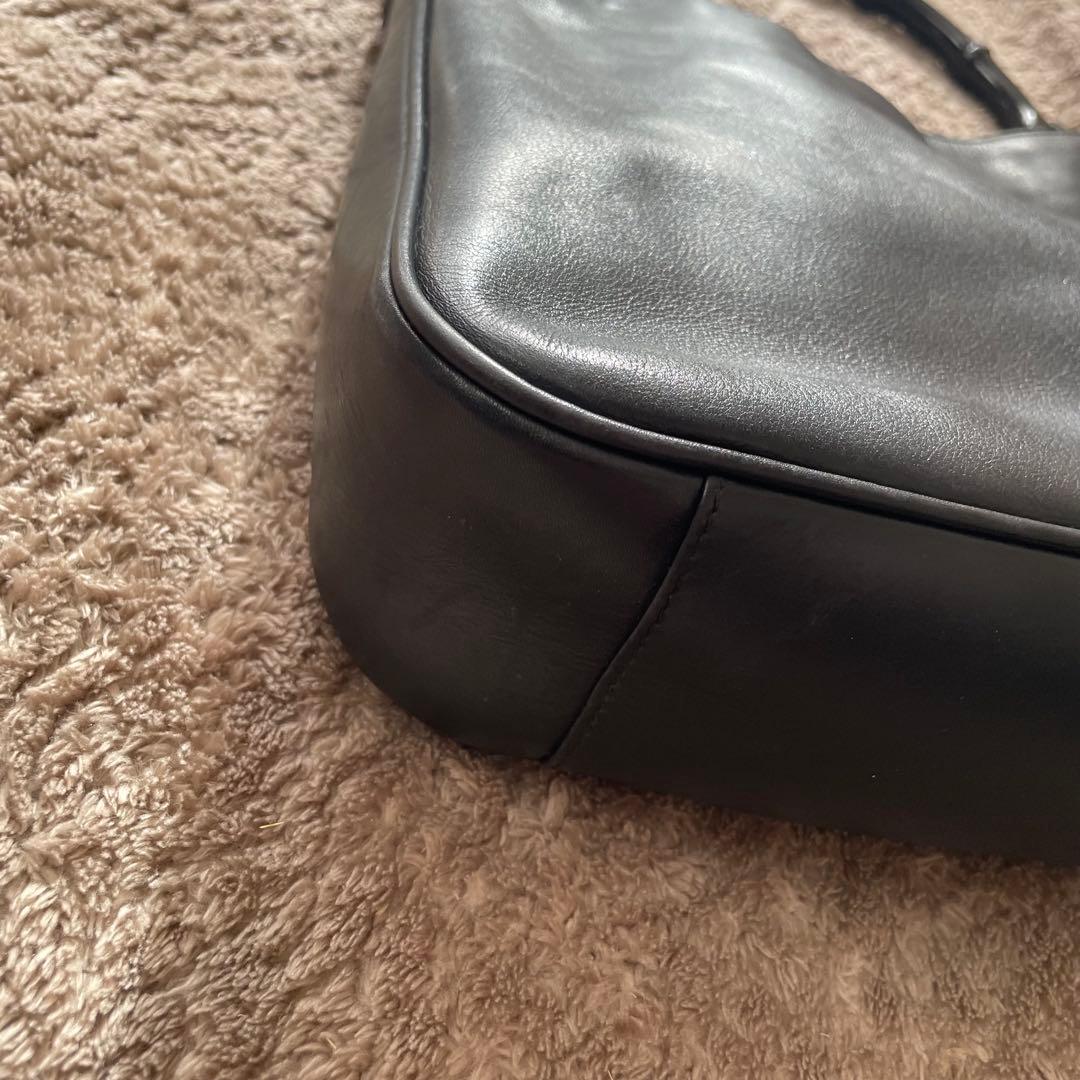 GUCCI グッチ バンブー ハンドバッグ 本革 レザー 黒 ブラック