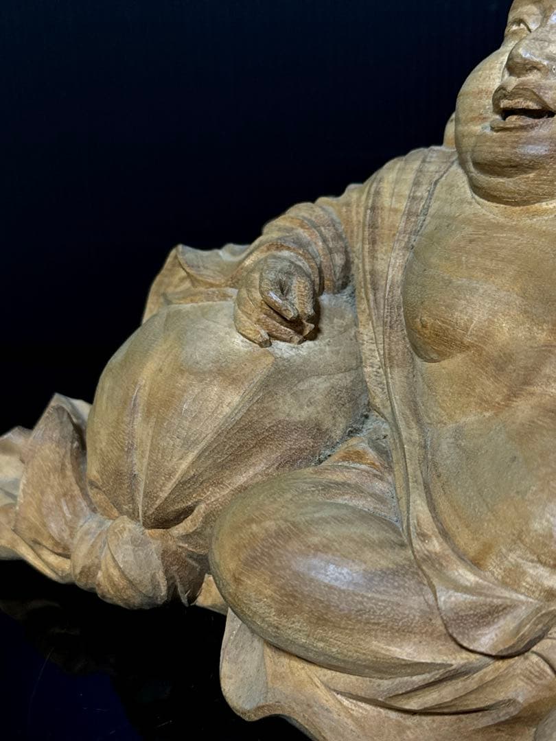 超絶技巧 細密 平安 大仏師 内藤光石 作 木彫 布袋 坐像 桐共箱 仏教美術