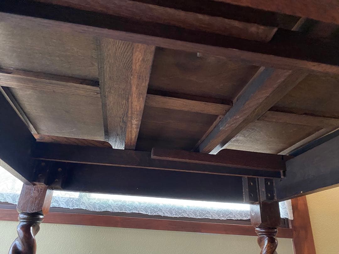 送料込み三越イギリスアンティークテーブル（伸縮可能）