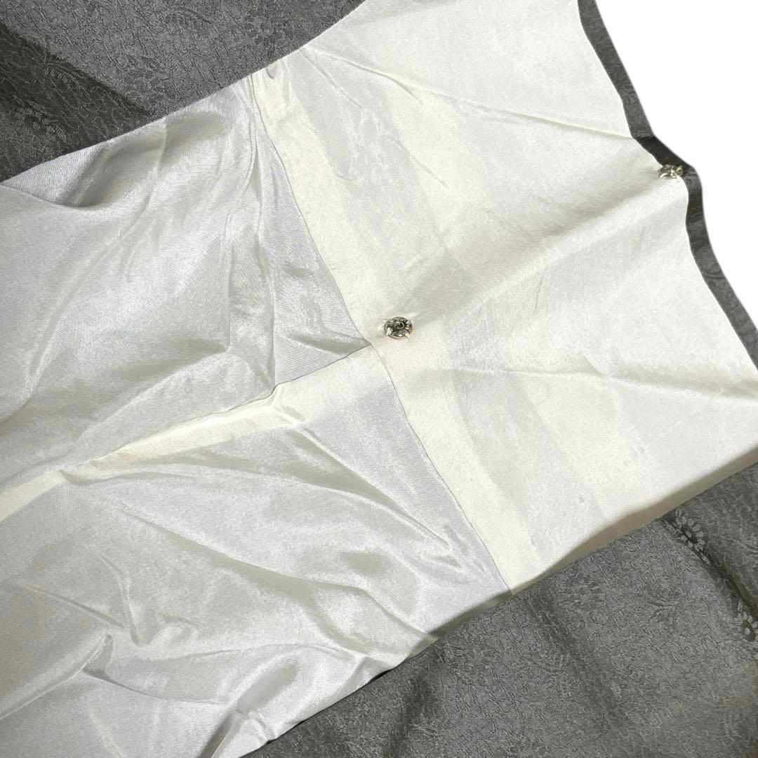 A151愛華 訪問着　錆鼠色　花地紋　染め花　正絹　フォーマル　身丈164cm