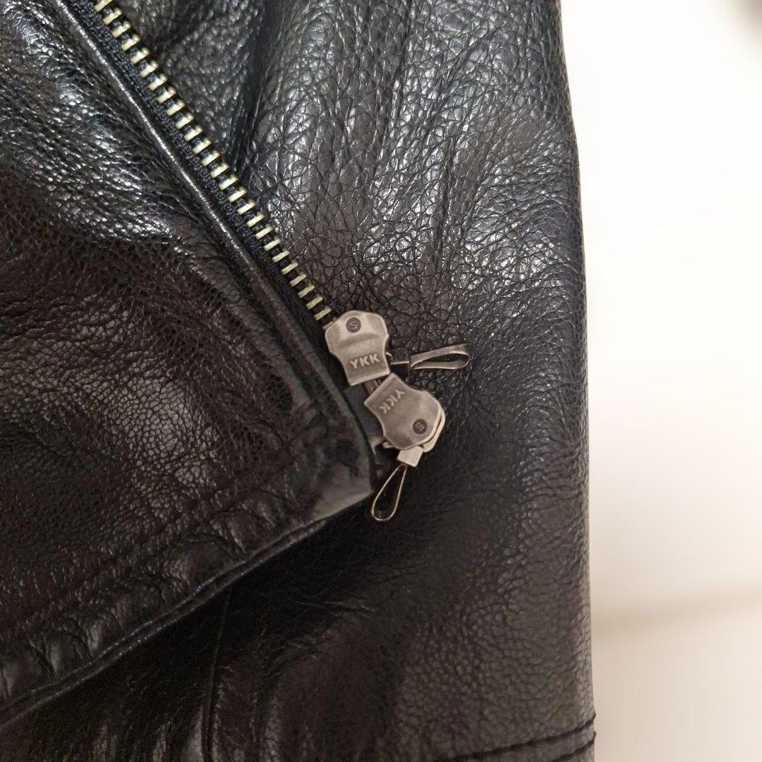 FUGA 　ゴートレザー　 シングルライダース 黒　サイズ46