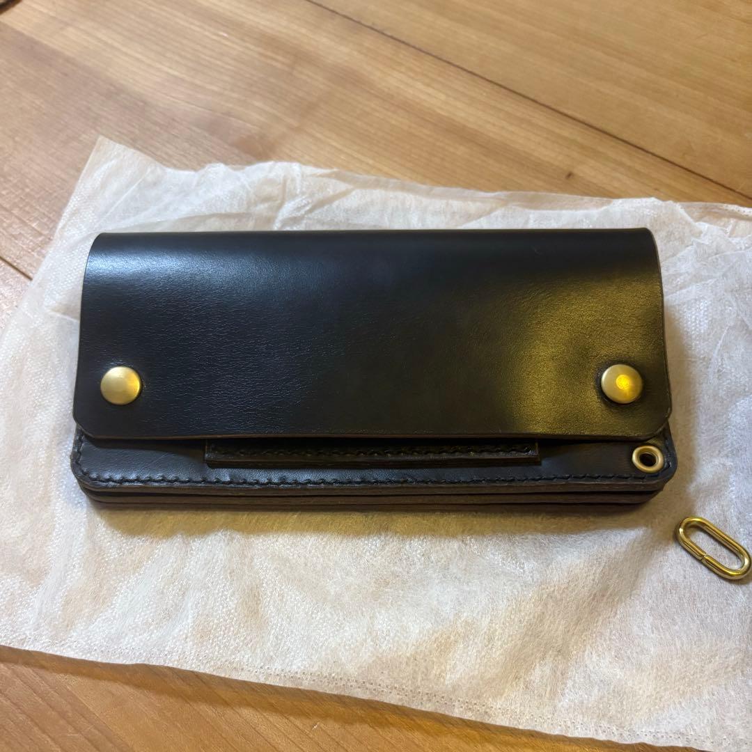 トラッカーウォレット　ロング　クロムエクセル　3層　小判カン付　茶芯