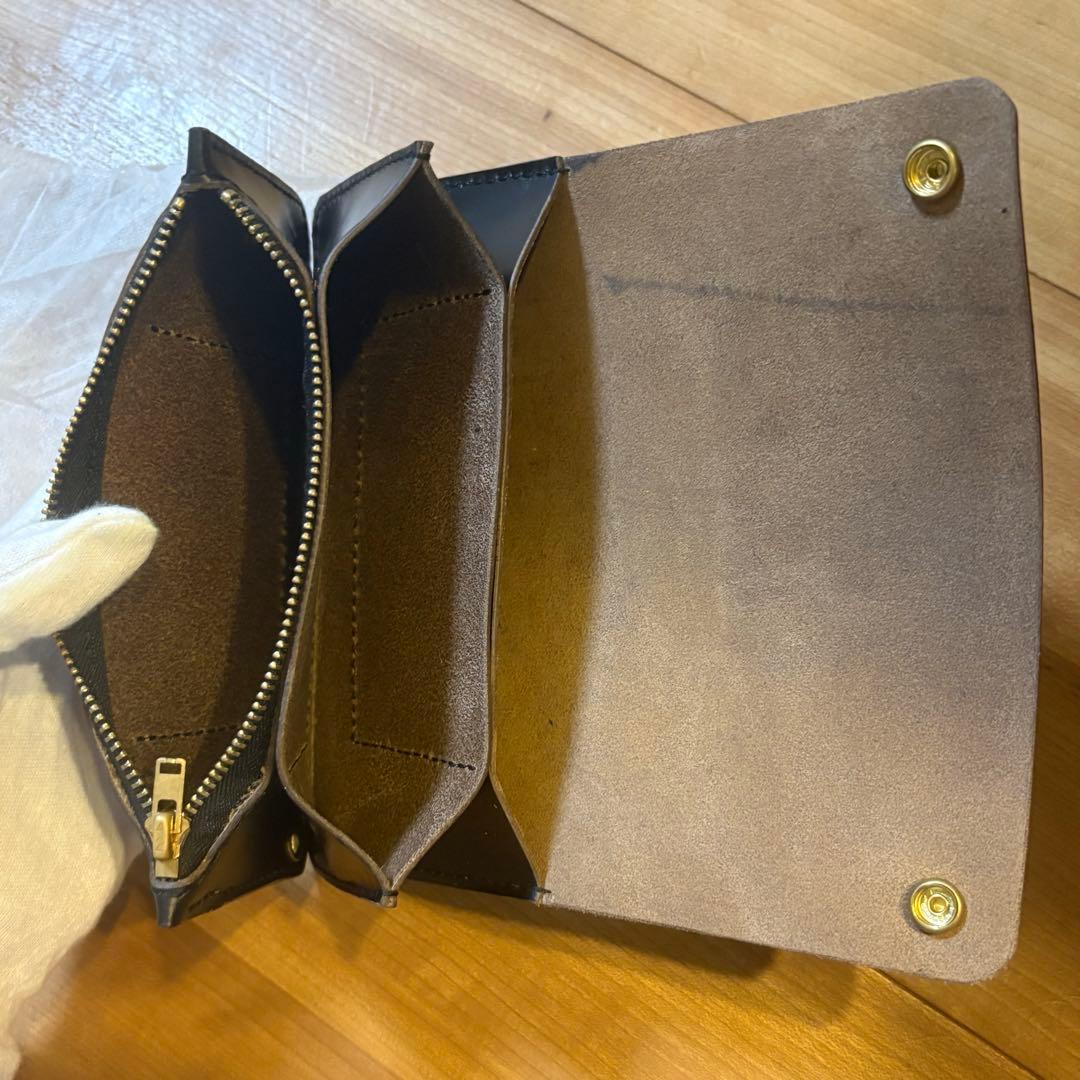 トラッカーウォレット　ロング　クロムエクセル　3層　小判カン付　茶芯