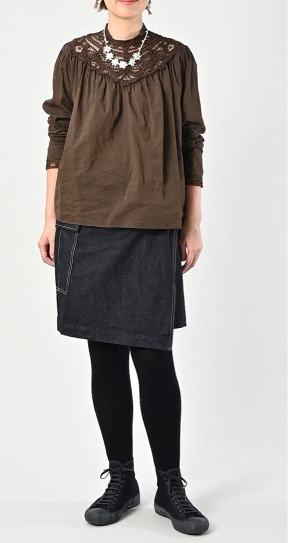 45R ツイードデニムのミニタブリエ（濃）　45rpm