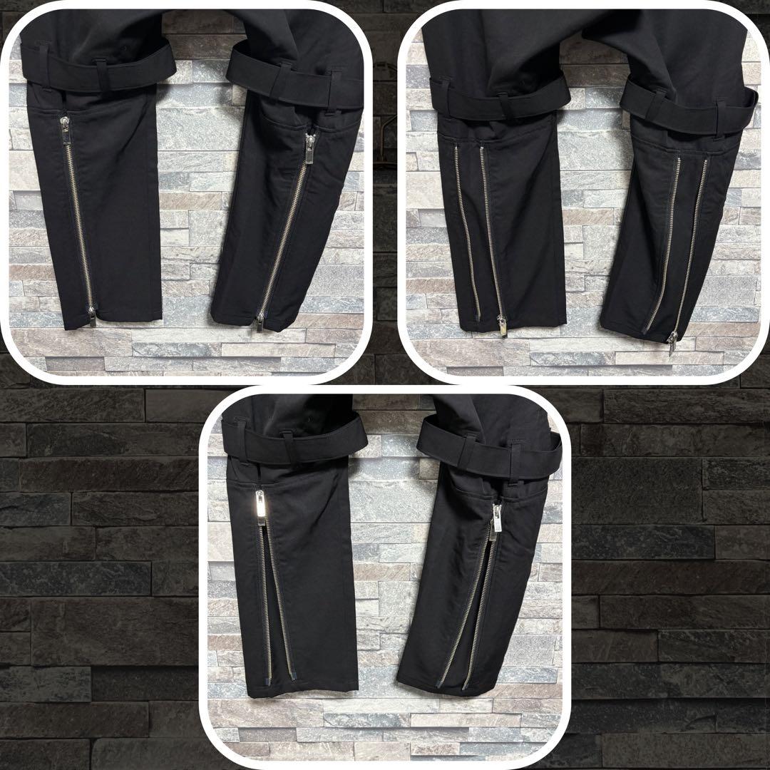 【sulvam】ウールギャバジン サルエルボンテージパンツ ブラック/M