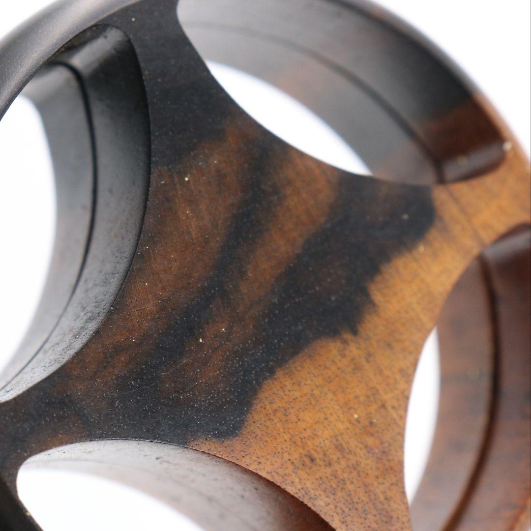 宗隆作 黒柿七宝香合 茶道具 共箱　AZ69　N5