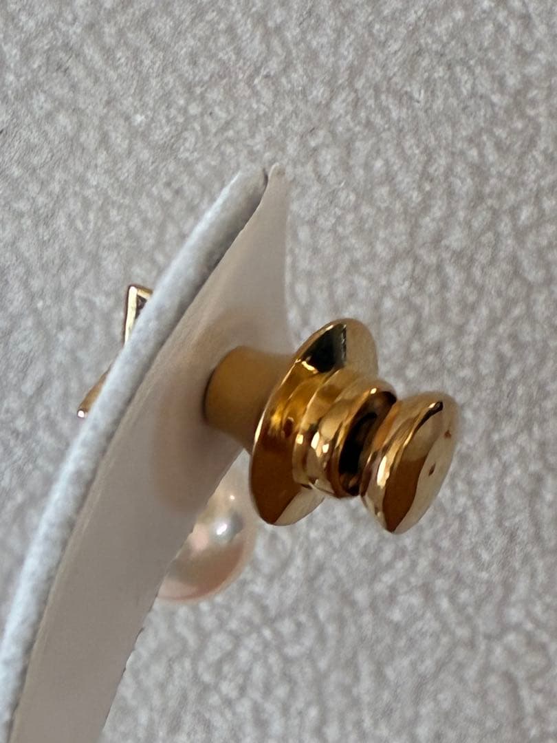 年末セール☆パール綺麗♡【美品】ミキモト K18 あこや　ダイヤモンド 星　ピン