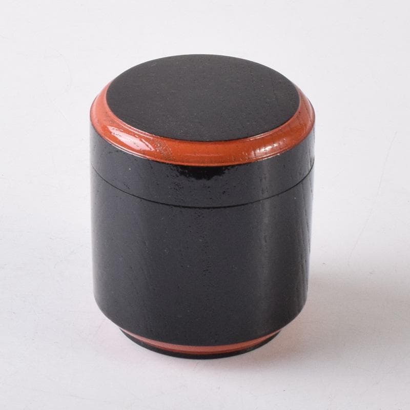 茶道具　西大寺　日の丸茶入　松本実道書付　共布共箱　V　8230