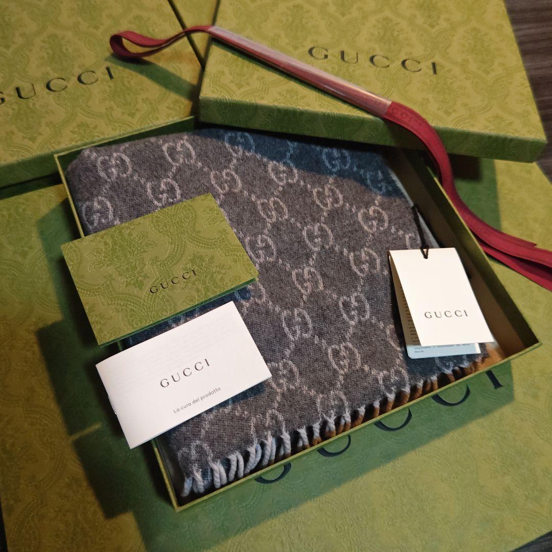 ❤新品箱袋付き❤GUCCI マフラーショール ストール❤最高級カシミア100%❤