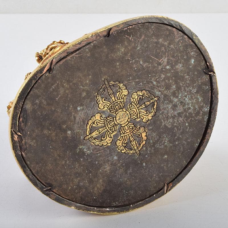 中国　大明永楽年施　古銅鍍金　チベット仏　仏像　置物　H　9195E