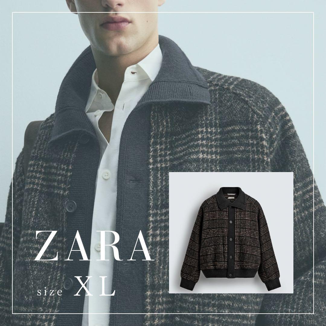 ZARA リブ襟切り替えジャケット メンズ XL 新品