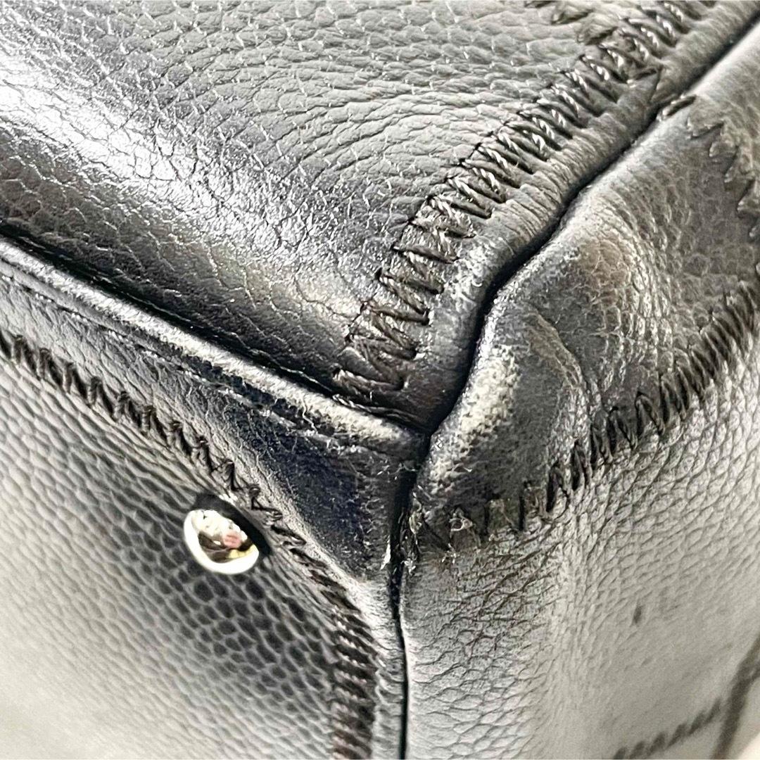 sigeta19シャネル　キャビアスキン　チョコバー　ハンド　ミニボストン