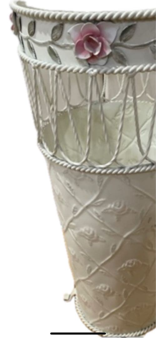 ロココ♦️ローズモチーフ♦️ホワイト シャビー♦️傘立て 長物の収納♦️送料込