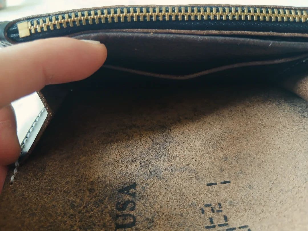 Middleトラッカーウォレット　クロムエクセルレザー　スタンプ　茶芯