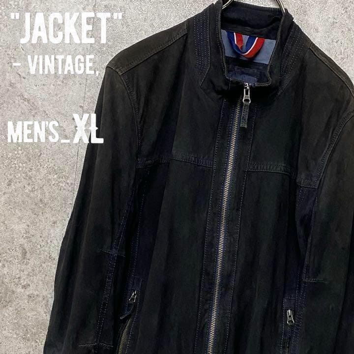レアvintage《トミーヒルフィガー》レザージャケット/メンズ L〜XL