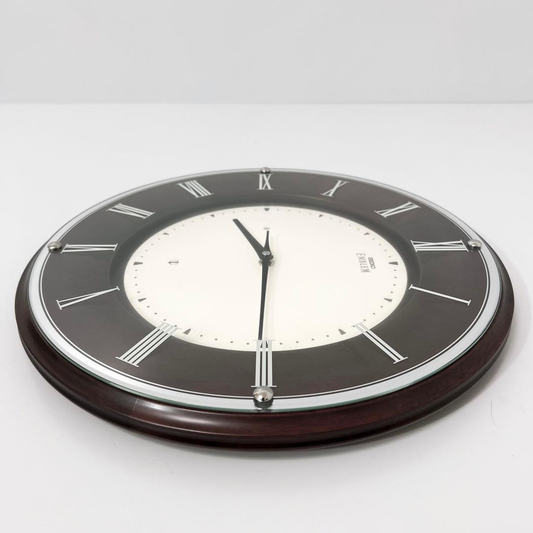 美品 SEIKO EMBLEM セイコー 電波時計 掛時計 HS540B 無垢