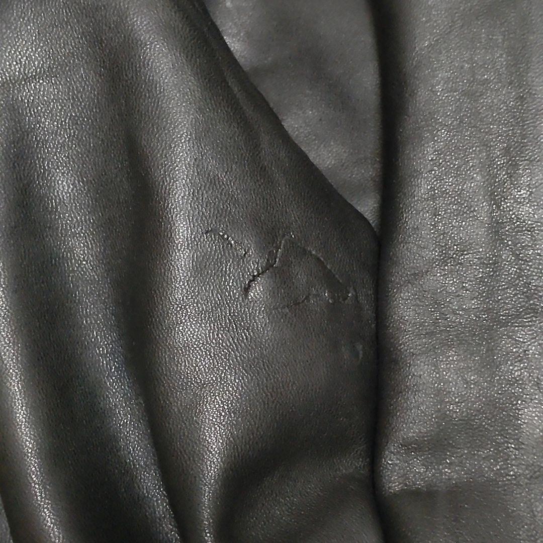 【希少】90s ラルフローレン 刺繍 羊革 襟付き ラムレザージャケット