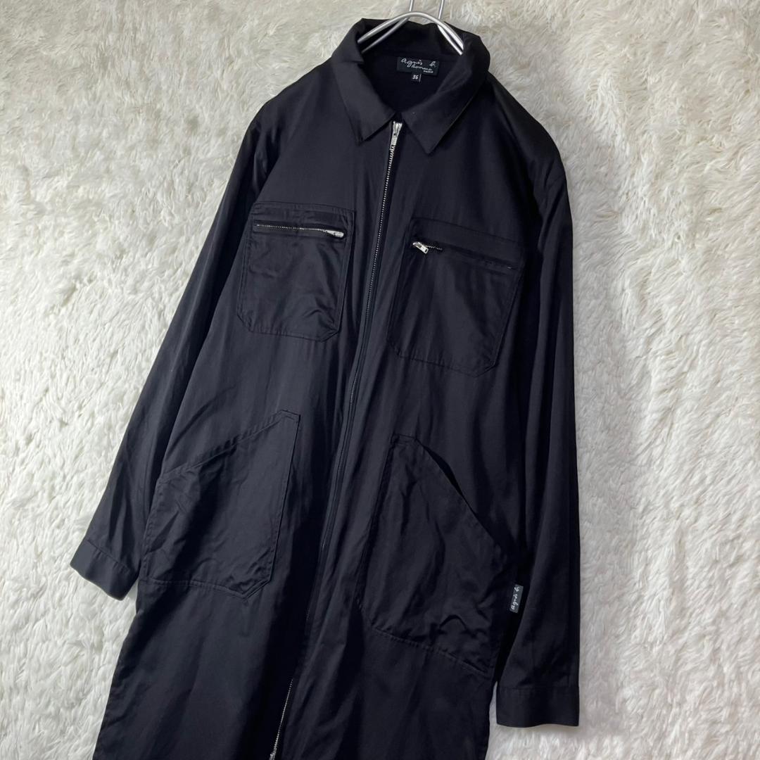 美品 アニエスベーオム ロングコート ジャケット ジップ コットン 日本製 S