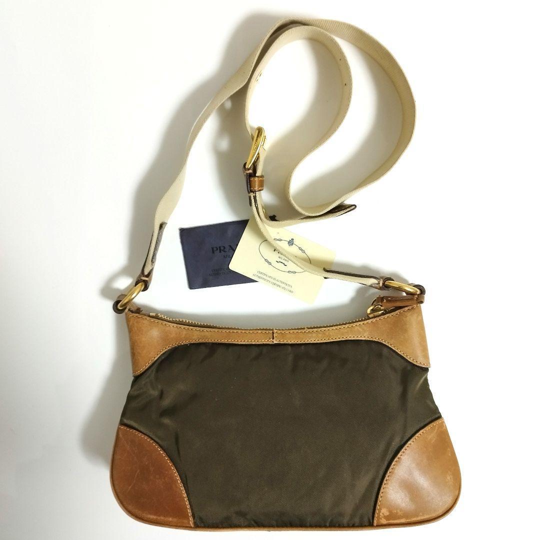 プラダ　アーカイブ　ナイロン　レザー　ショルダーバッグ　tessuto lux