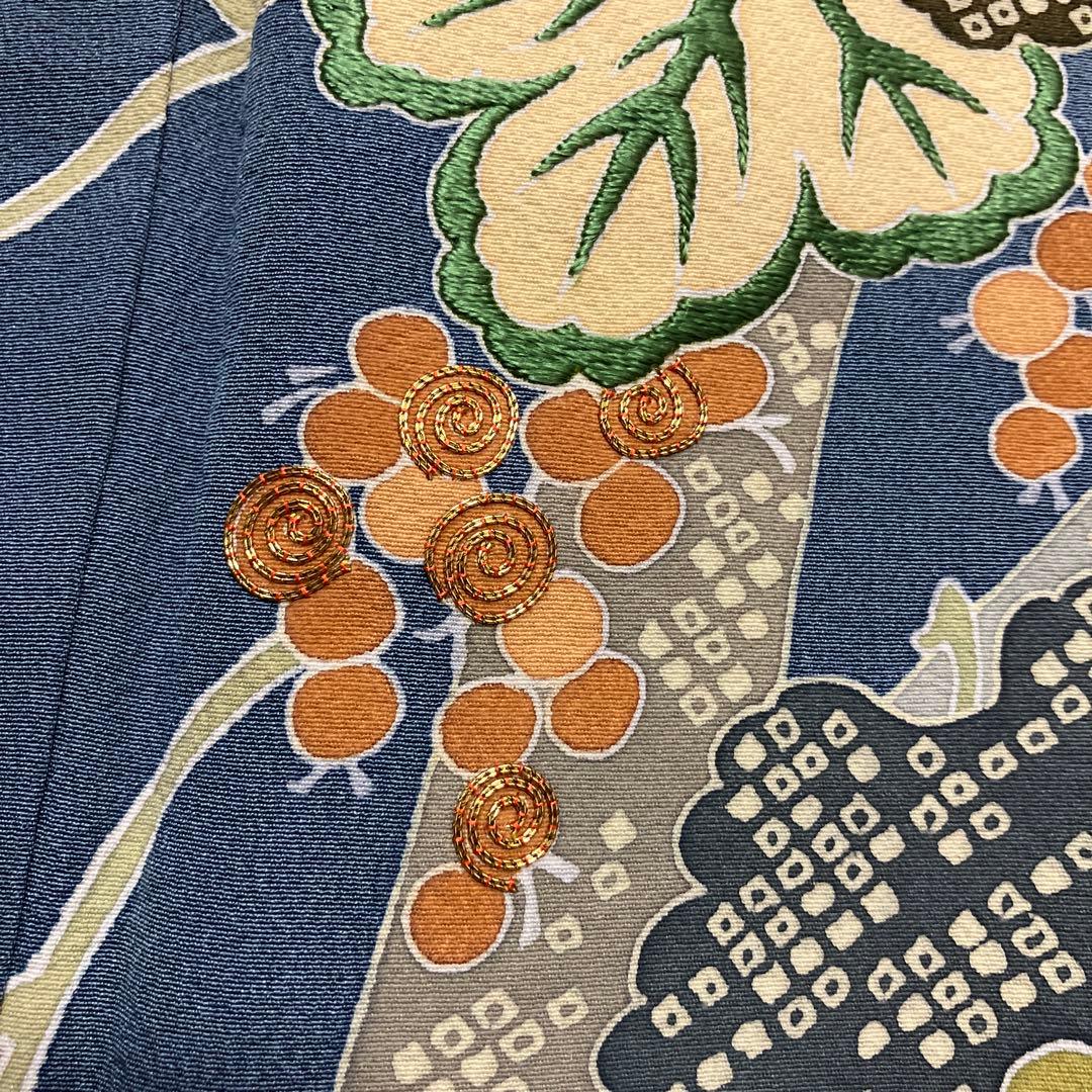 ３点！訪問着&コプト三彩花袋帯&新品三越帯締め クリーニング済み