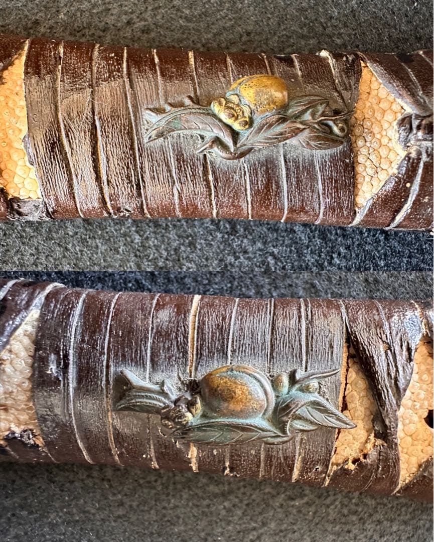 脇差時代拵え　残欠刃引合法カット品　日本刀　本歌　玉鋼日本刀　長さ約45cm A