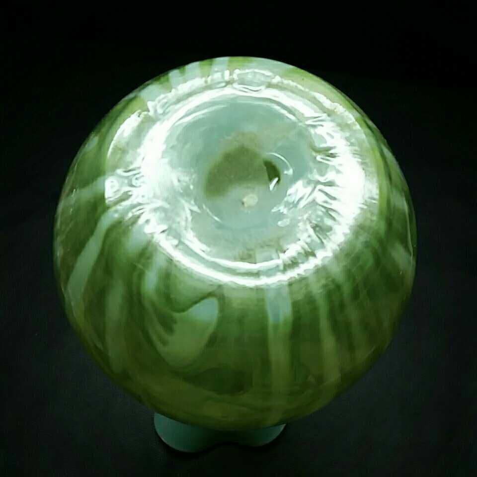 瀬戸内 です 大きな 手吹き ウラン ガラス フラワーベース