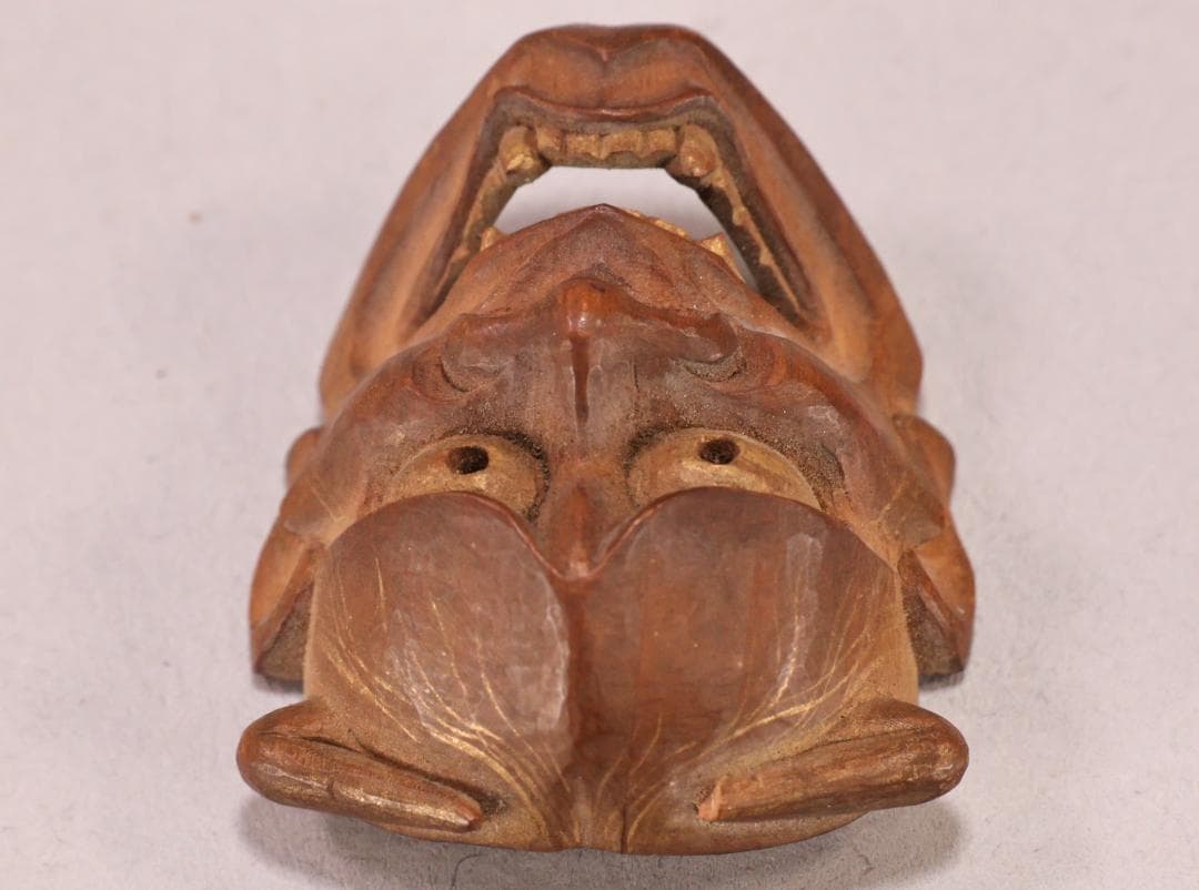 BK221　珍品　宝生 面工　鈴木慶雲 刀　金彩　根付　置物　飾り物