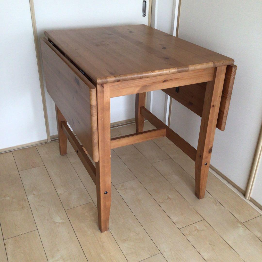 IKEA <限界価格> ダイニングテーブル ドロップリーフ式　天板の広さ調整可