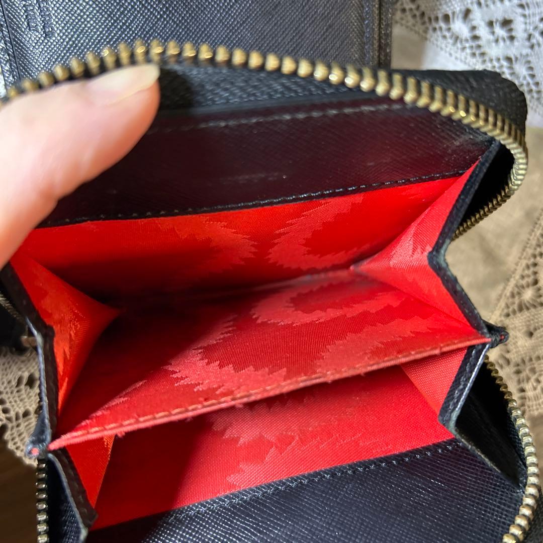 ヴィヴィアンウエストウッド オーブ 二つ折り ラウンドファスナー 財布 ブラック