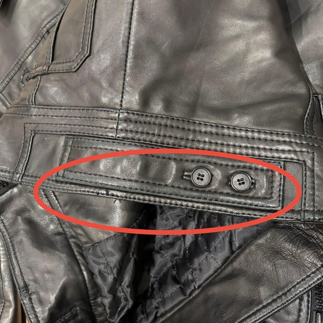 スタッドオム レザージャケット ライダース 4ポケット ジップアップ《i557