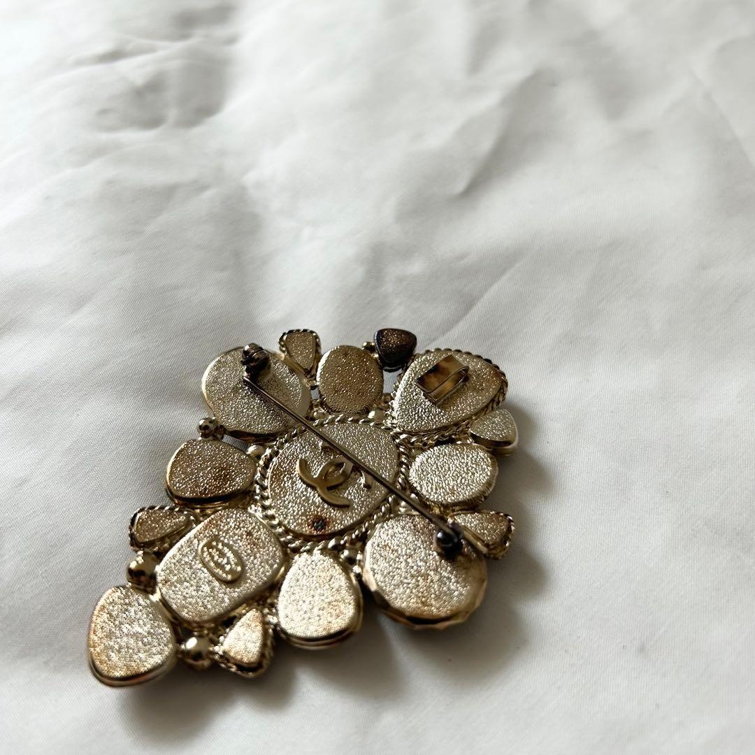 良品✨ CHANEL シャネル ヴィンテージ グリポア ブローチ カラーストーン