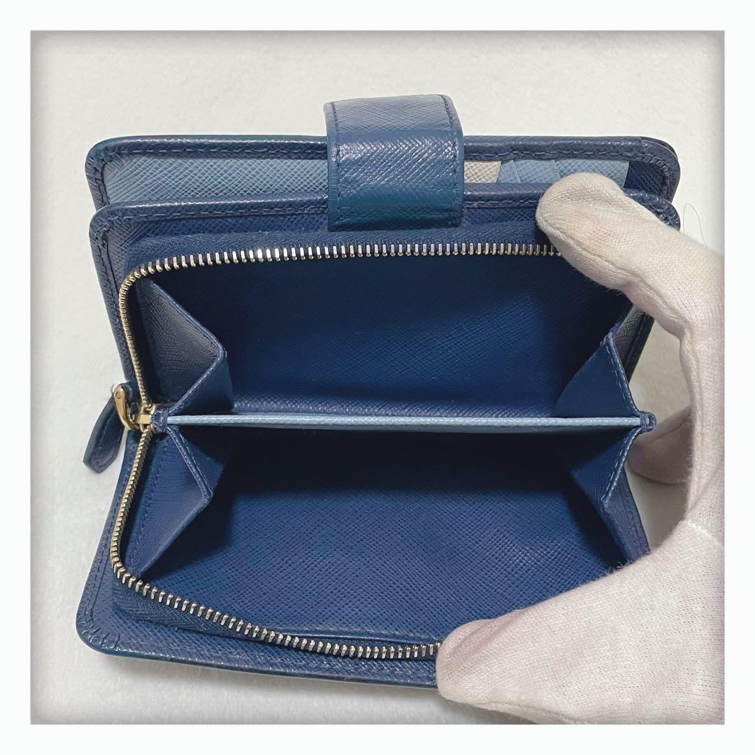 【しょう】 レア ギャランティカード有 プラダ 二つ折り財布 マルチカラー