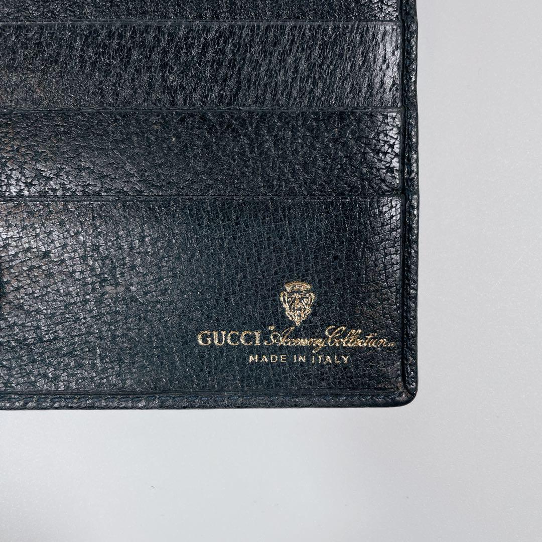 GUCCI　オールドグッチ　シェリーライン　GG柄　PVC　レザー　三つ折り財布