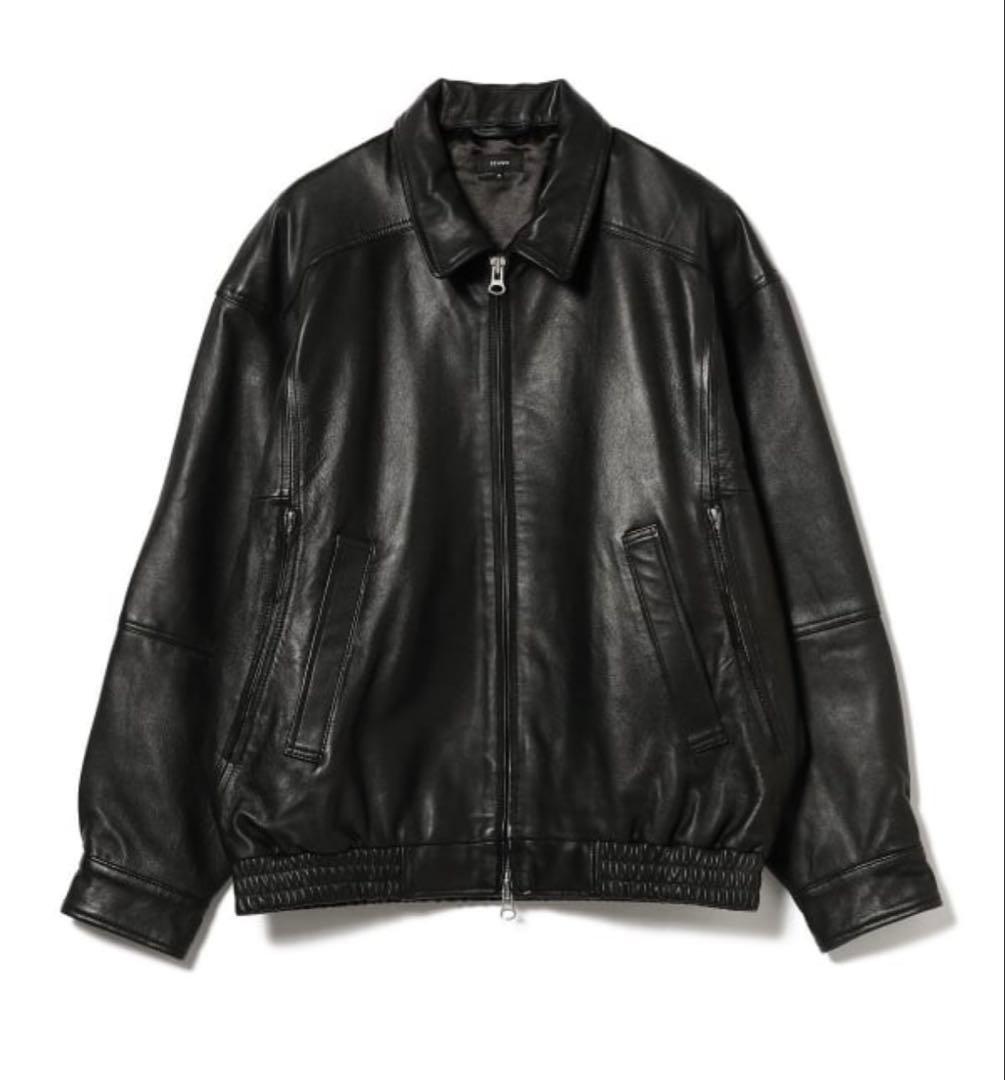 2025年 BEAMS ワイドフィット 4ポケット レザー ブルゾン S シープ