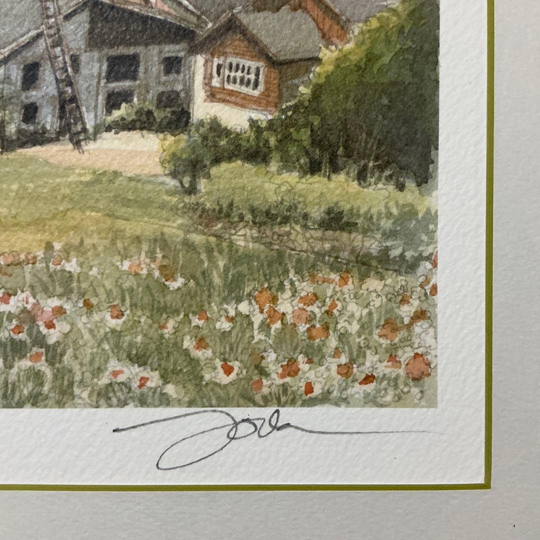 絵画・版画・リトグラフ・織田義郎・スイス・サンタマリアV.M・アルプス・世界遺産