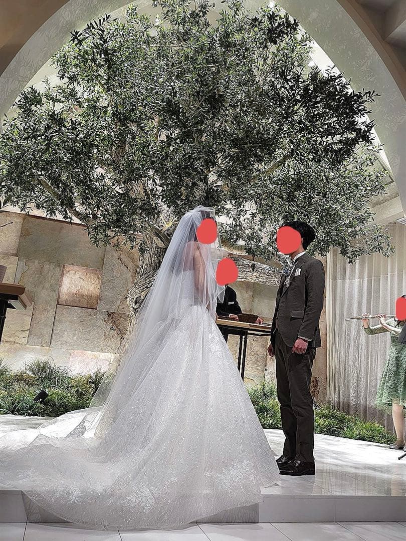 【限定セール】　ウェディングドレス　2way オフショルダー　ビスチェ　パニエ付