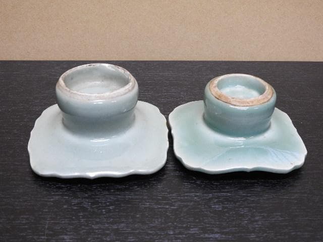 青磁盃台　2個　MA310