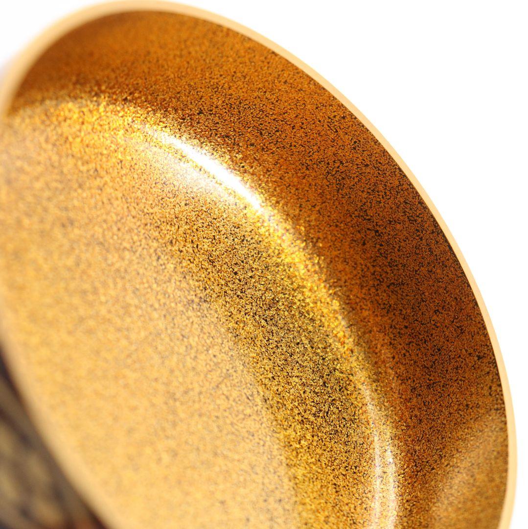 清瀬一光作 小紋菊桐蒔絵 雪吹 薄茶器 金梨子地 茶道具 共箱　ST950