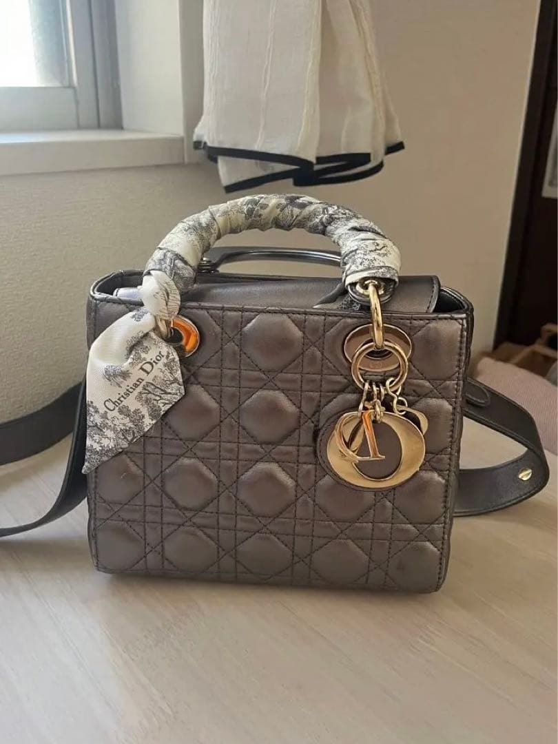 Christian Dior グレー バッグ レディディオール ミッツァ付き