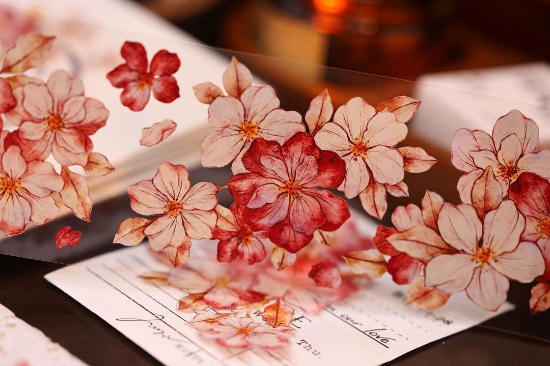 ⭐️SALE⭐️小白家文創《赤相思》海外マスキングテープ　マステ 【2508】