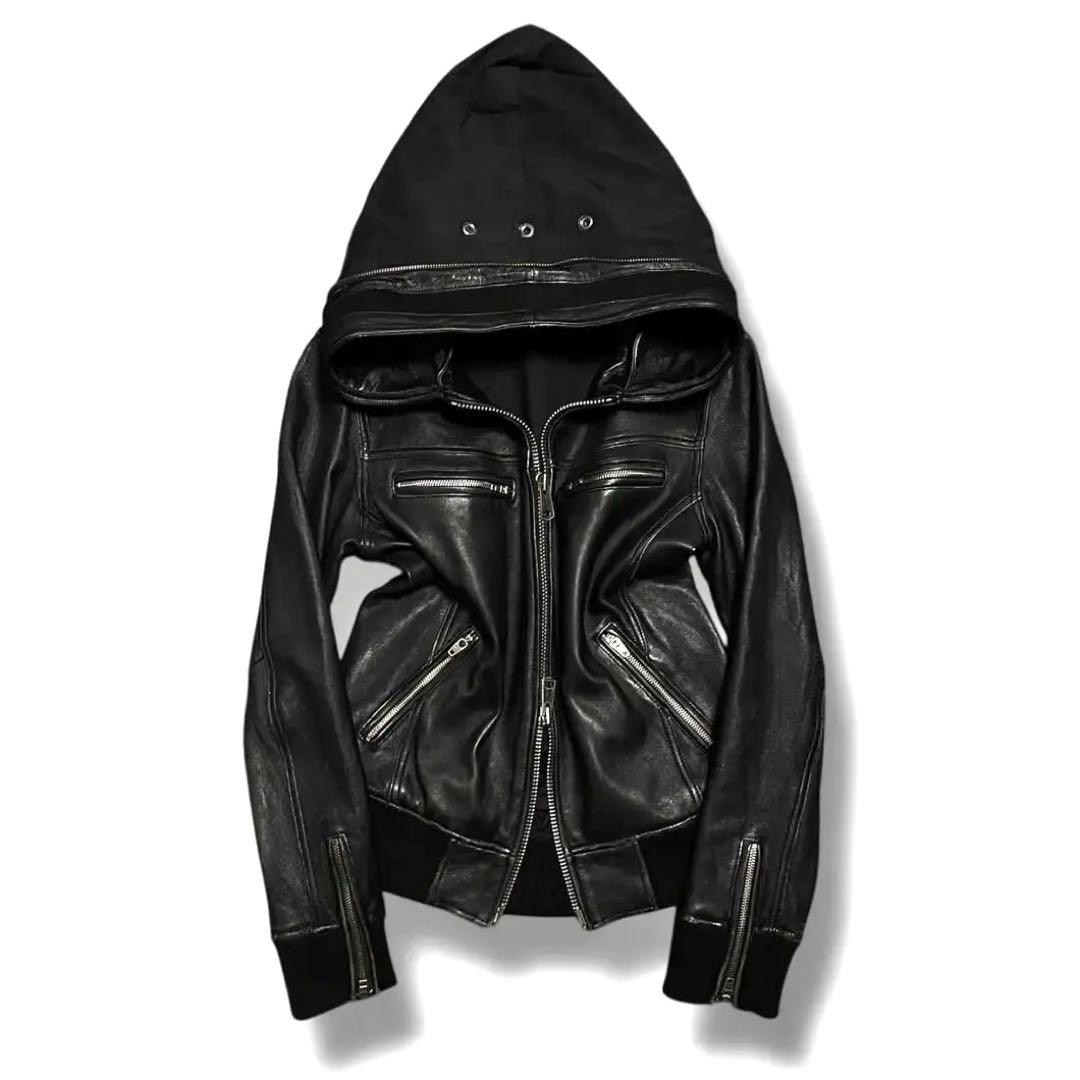 ジャケット・アウター 00s VOLUME NECK 2WAY LEATHER BLOUSON