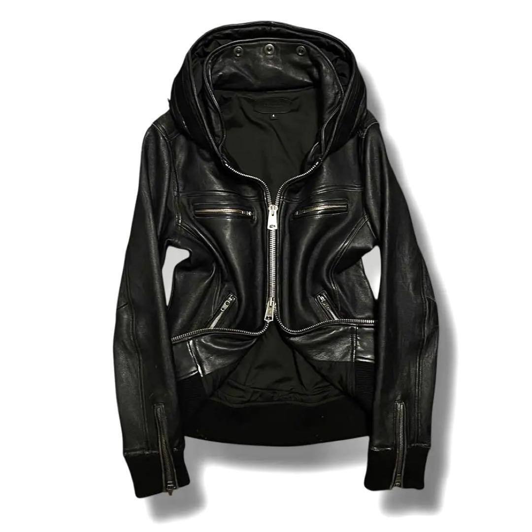 ジャケット・アウター 00s VOLUME NECK 2WAY LEATHER BLOUSON