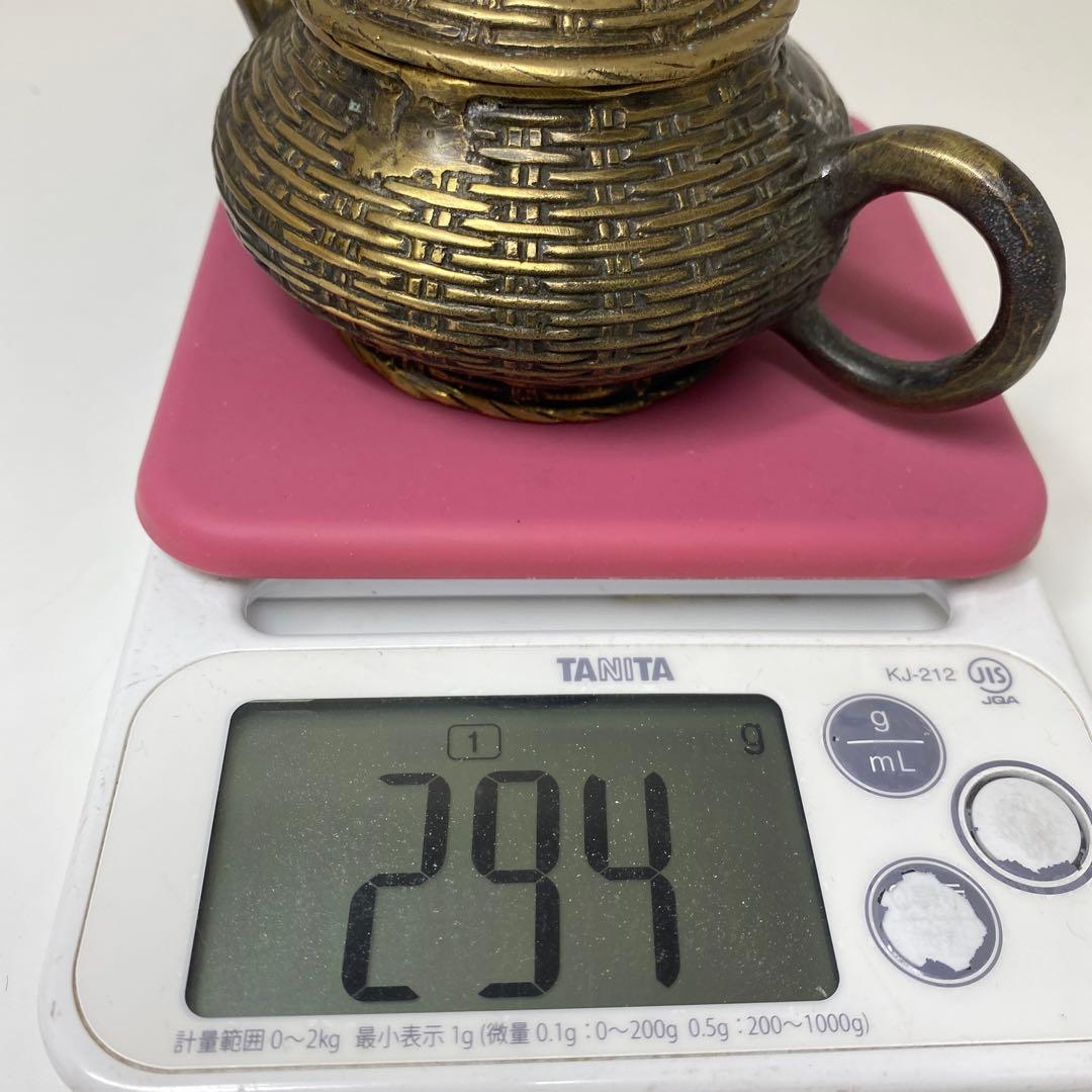 中国古玩　大明宣徳年製　古銅　急須　共箱　294g 東さ7-0823①