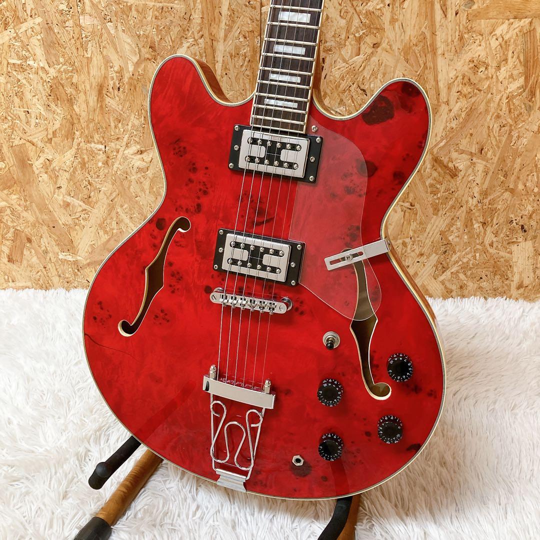 grote セミアコースティックギター　レッド