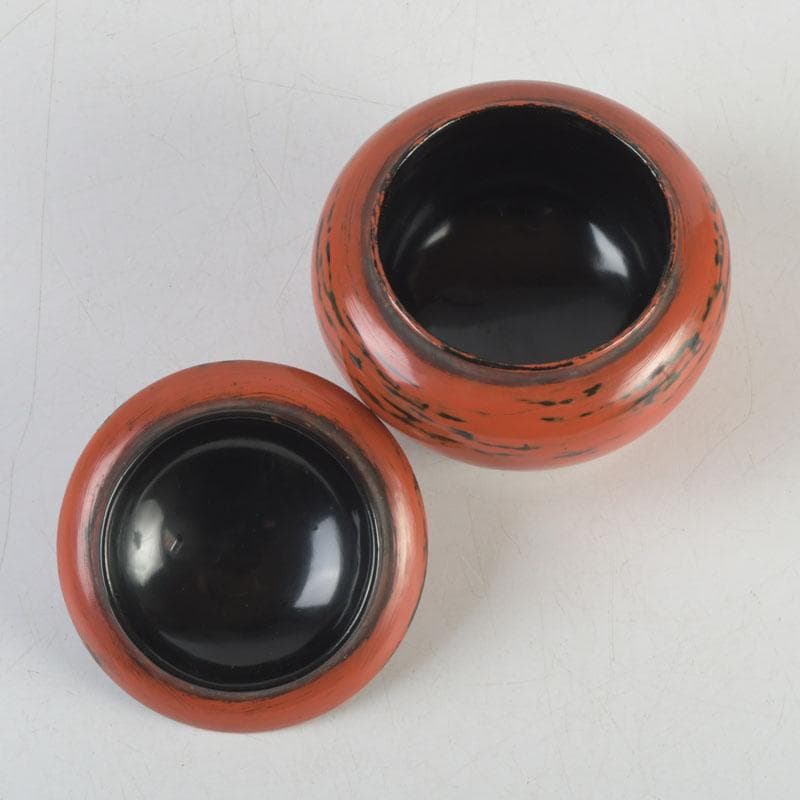 茶道具　青紫園造　根来塗　正倉院御物薬壷形　茶入　共箱　V　9741