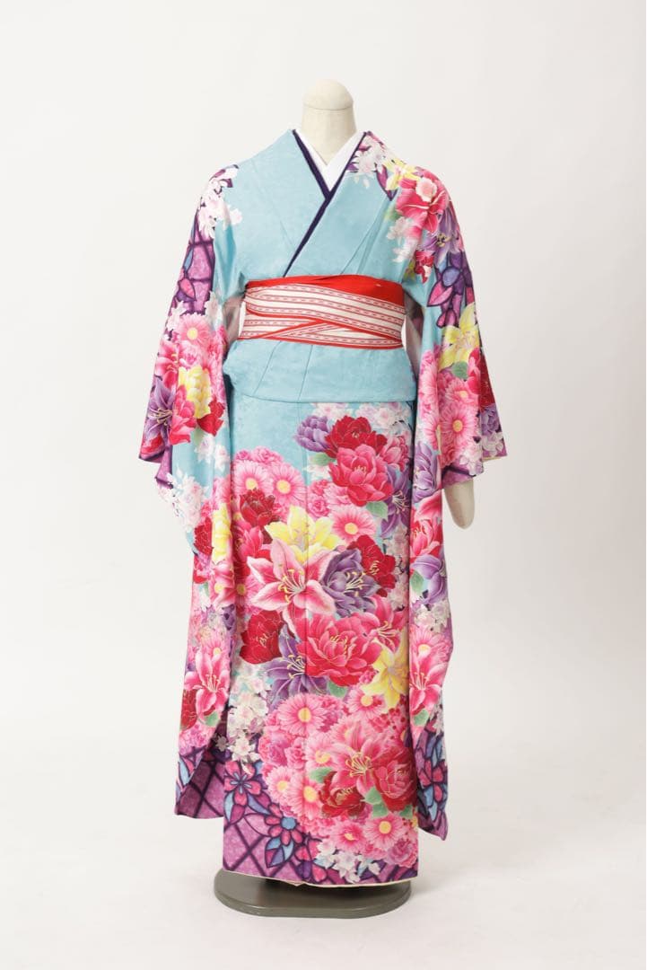 振袖2L 水色　トールサイズ　着物のみ