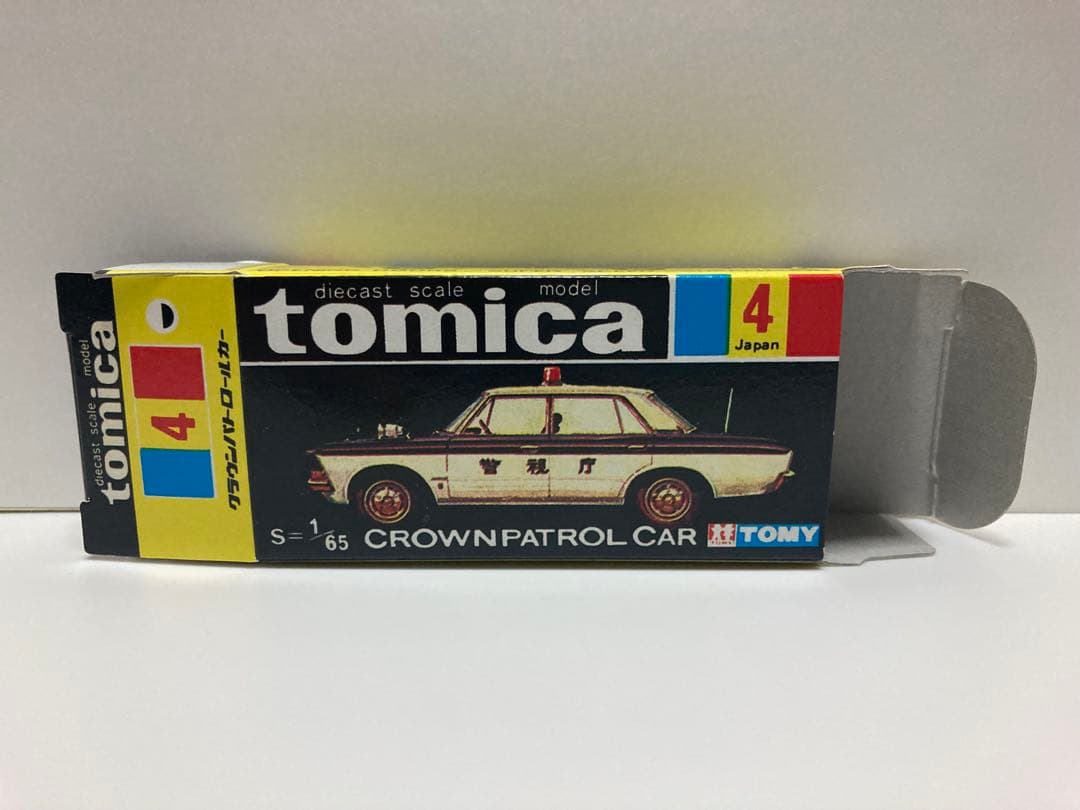 トミカ　日本製　クラウン　パトロールカー　1Aホイール　赤色灯Bタイプ　シール付