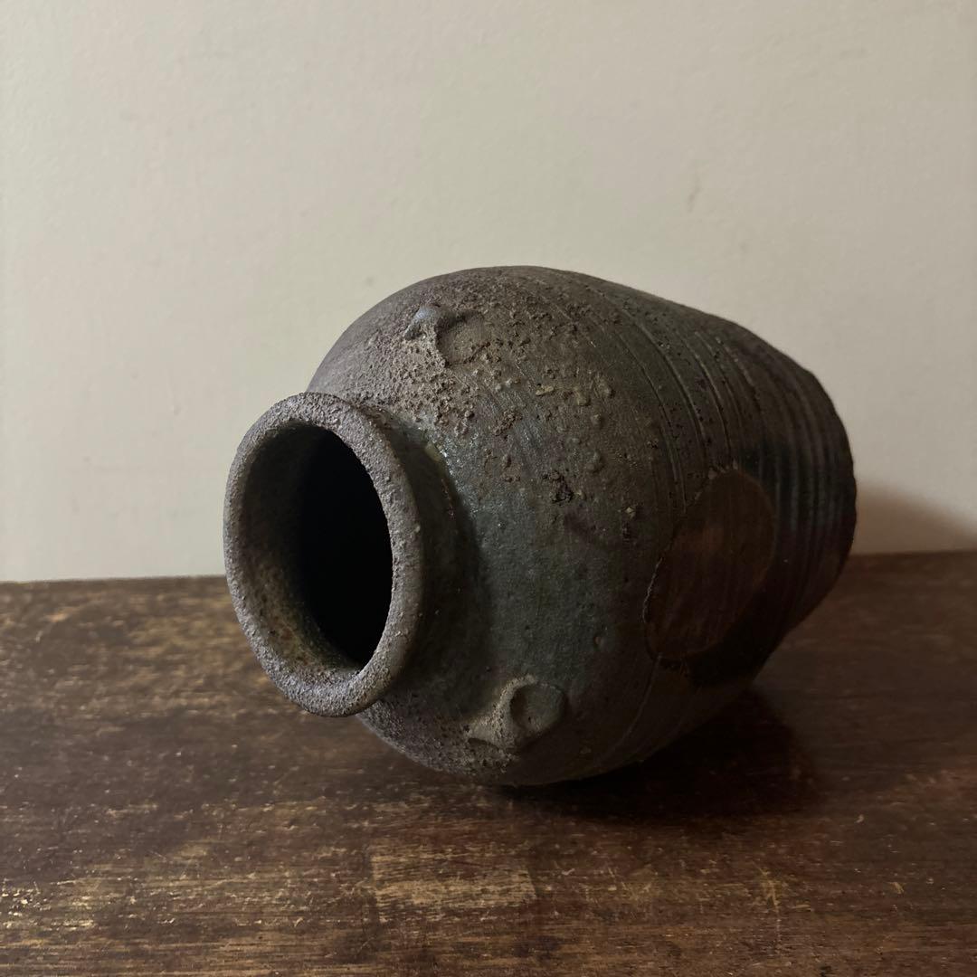 景色の良い窯変備前壺　花器　骨董　古道具　アンティーク　古民芸　古陶磁　検:李朝