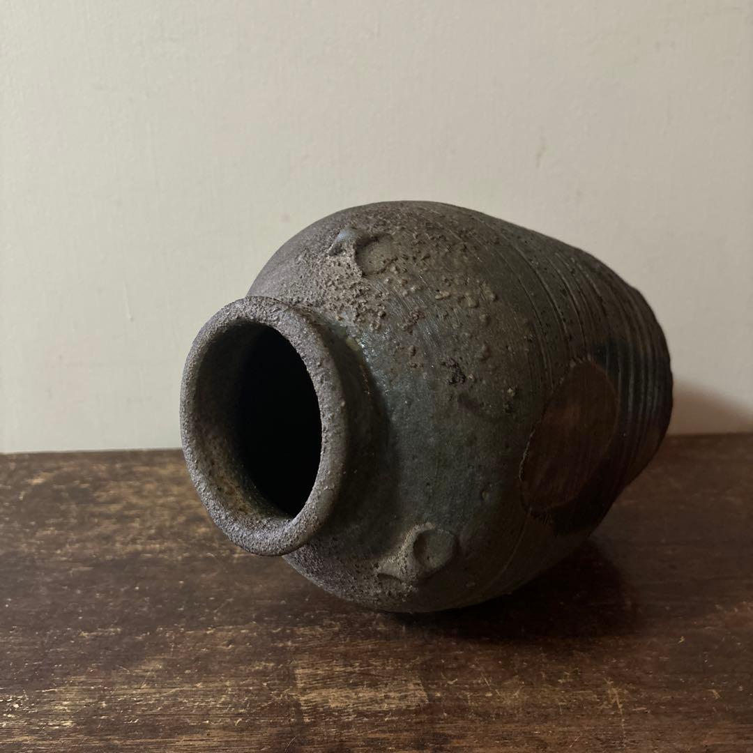 景色の良い窯変備前壺　花器　骨董　古道具　アンティーク　古民芸　古陶磁　検:李朝